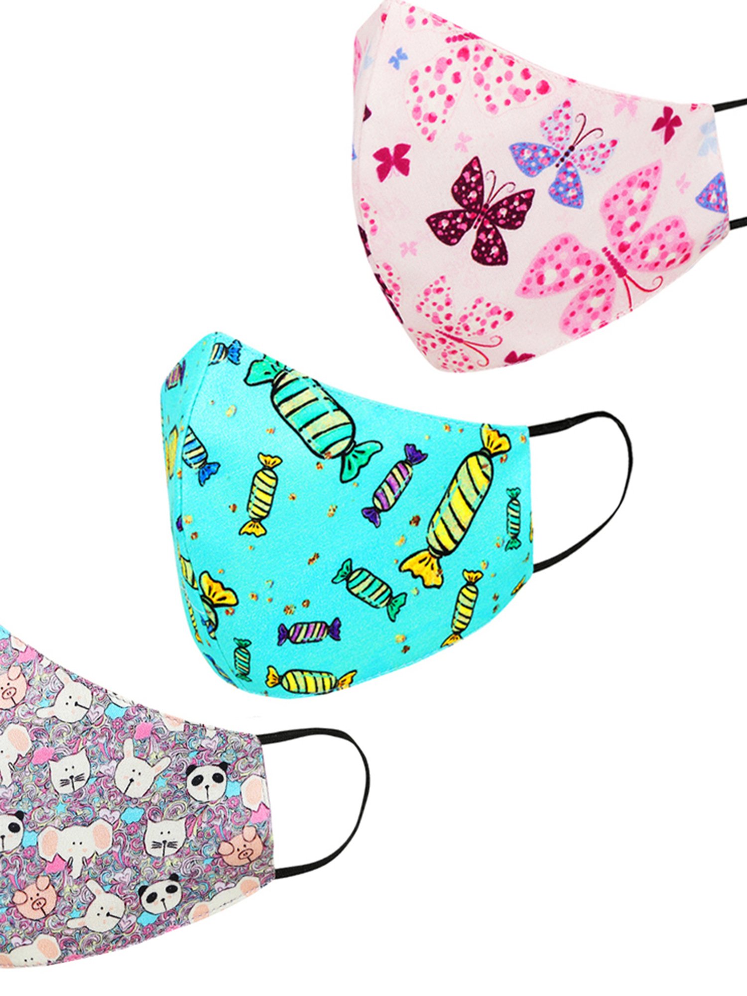 Tossido 8 - 14 Yrs. KIDS 3 Layered Reusable Face Masks - Pack of 3