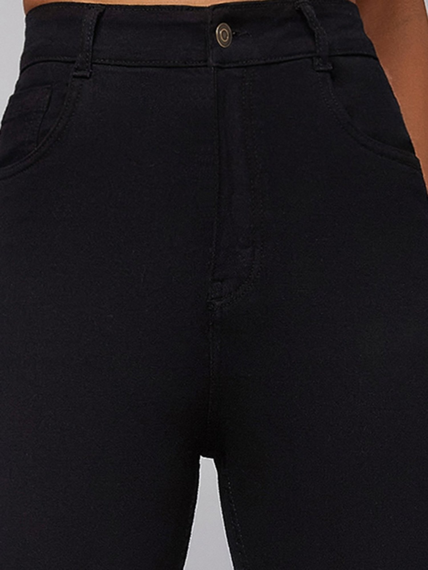DOLCE CRUDO Black High Rise Stretchable Jeans