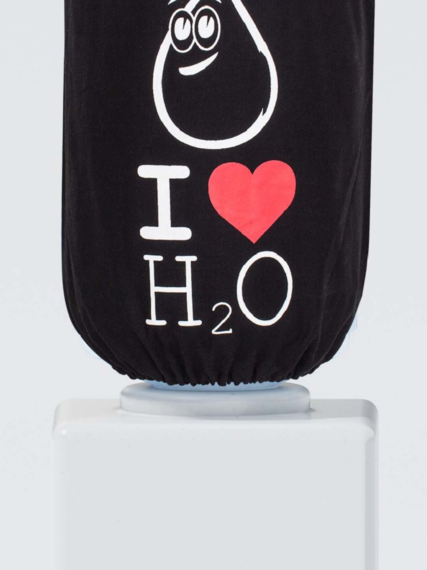 Swayam Black & White Cotton 20 Litre Water Dispenser Bottle Cover - Set of 1