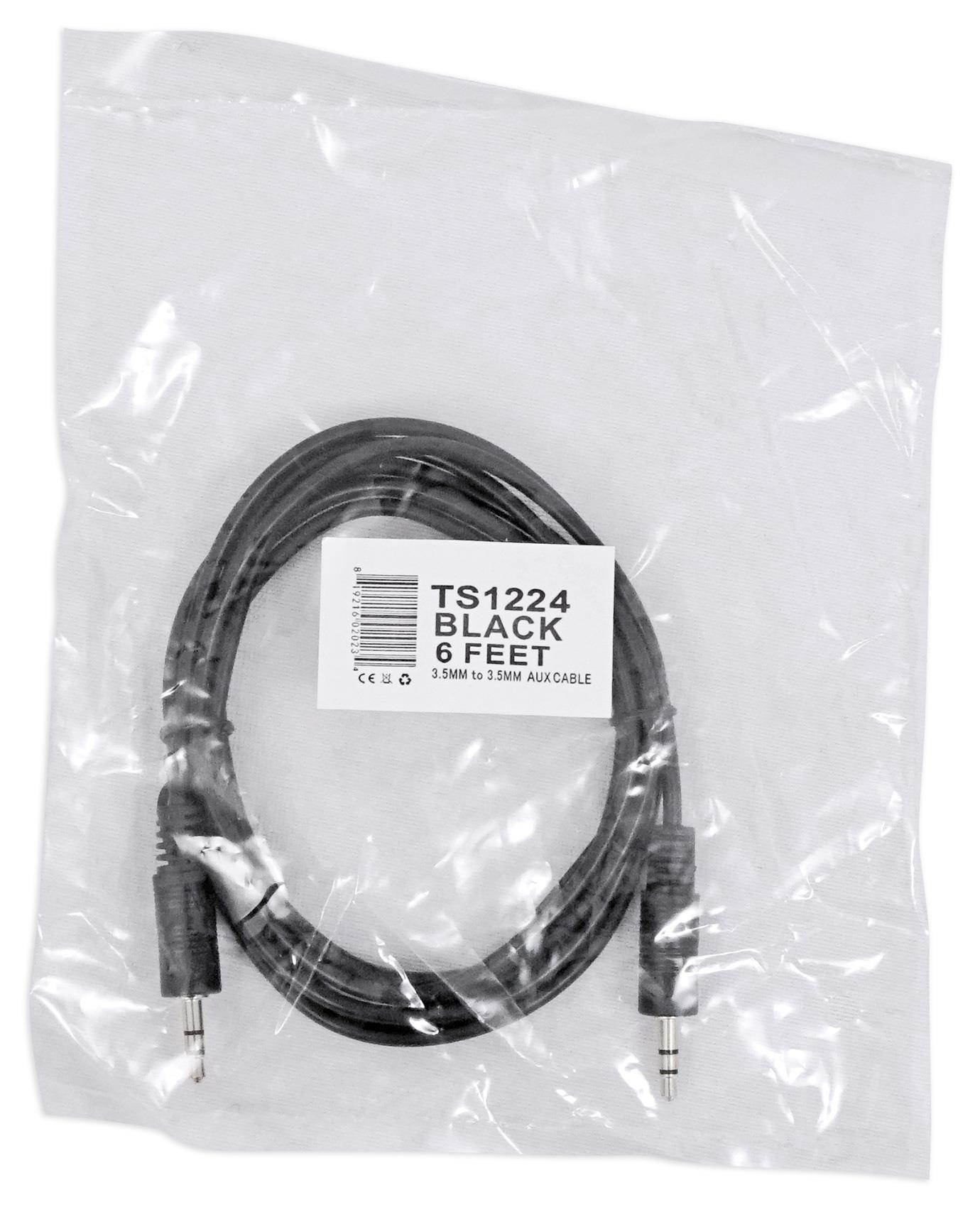 Rockville TS1224 6 Foot 3.5MM to 3.5MM Aux Cable - 100% Copper - Top Quality!
