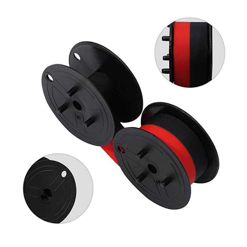 Replacement for Porelon 11216 Universal Twin Spool Calculator Ribbon for Nukote BR80c Sharp El 1197 P III Dataproducts R3027 1 38quot of Spool Diameter 12quot Wide Blackred 12Pack