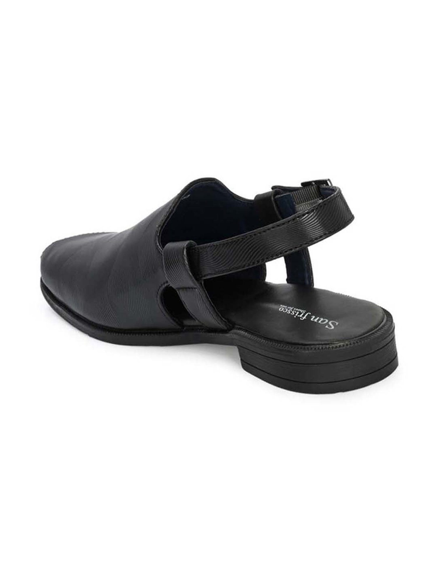 San Frissco Men's Black Back Strap Sandals