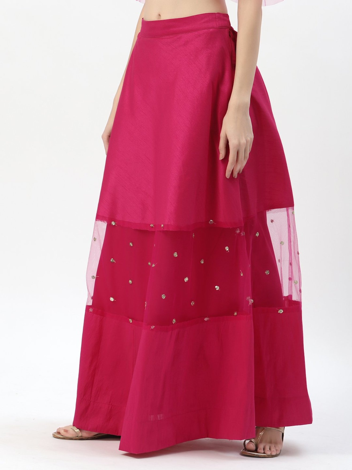 studiorasa Pink Embroidered Skirt