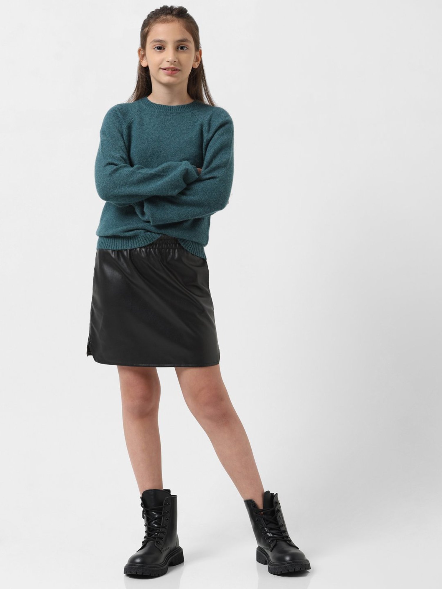 VERO MODA GIRL Black Solid Skirt