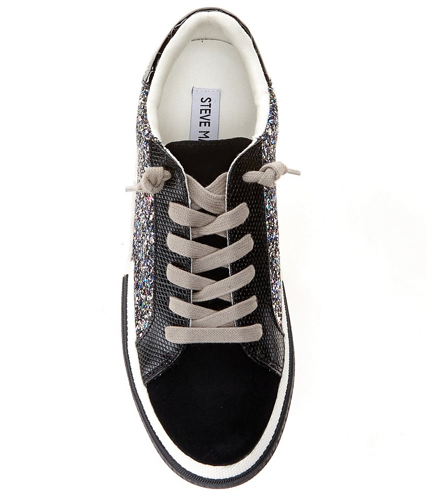 Kurt Geiger London Lexi Eagle Glitter Leather Lace-Up Sneakers