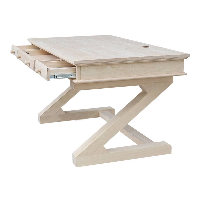 Executive Desk With Zodiac Base Unfinished - International Concepts