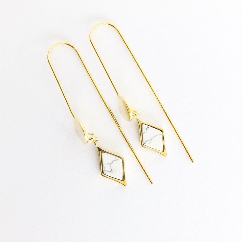 Sanctuary Project Marble Geo Drop Earrings Gold