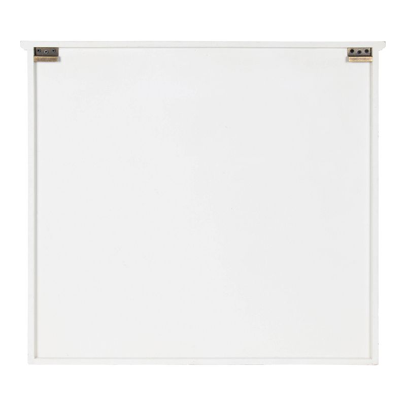 30" x 6.5" x 28" Hutchins Decorative Farmhouse Wood Wall Cabinet White/Brown - Kate & Laurel All Things Decor