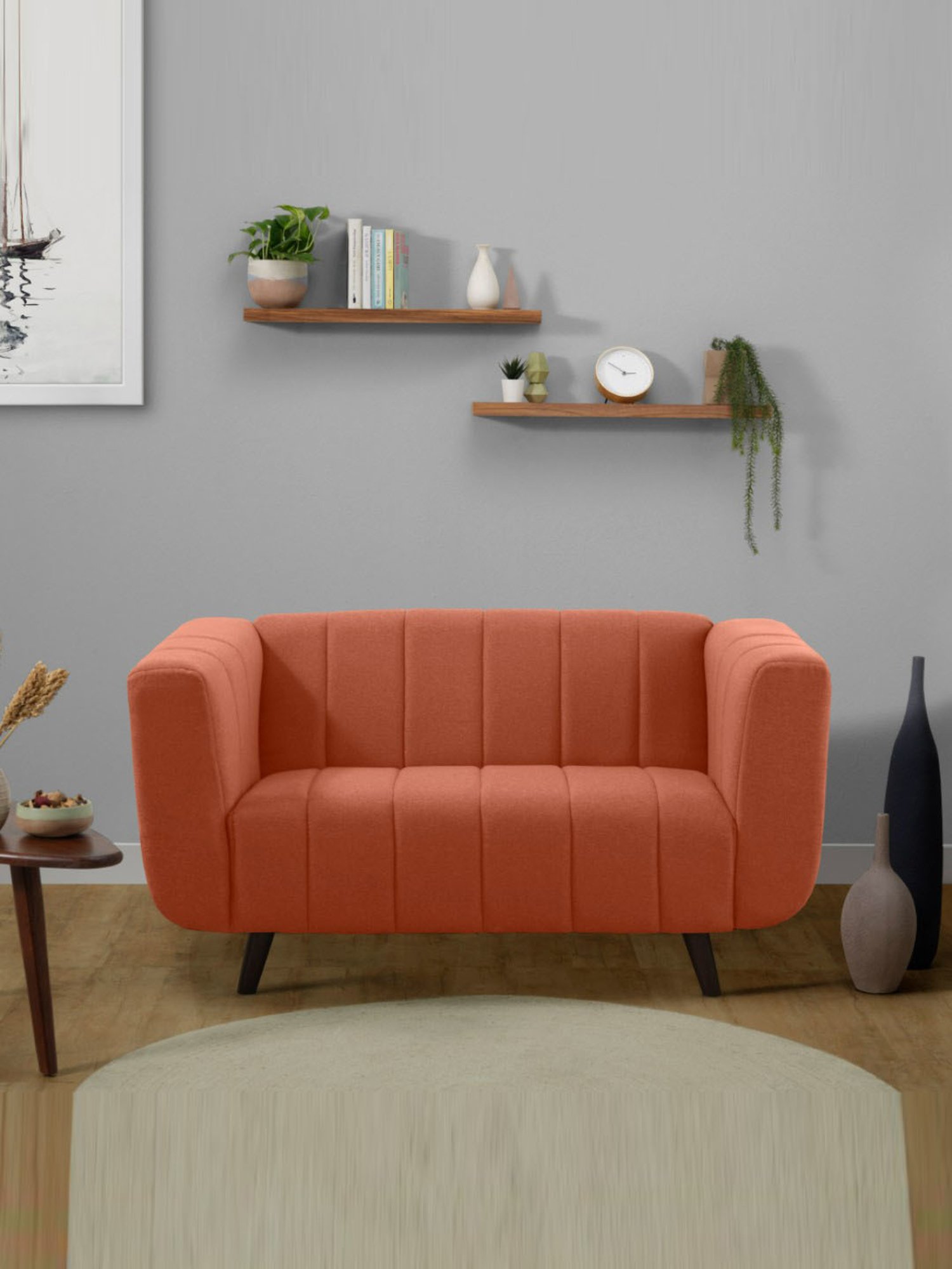 Sleepyhead Kiki Lava Orange Fabric 2 Seater Sofa