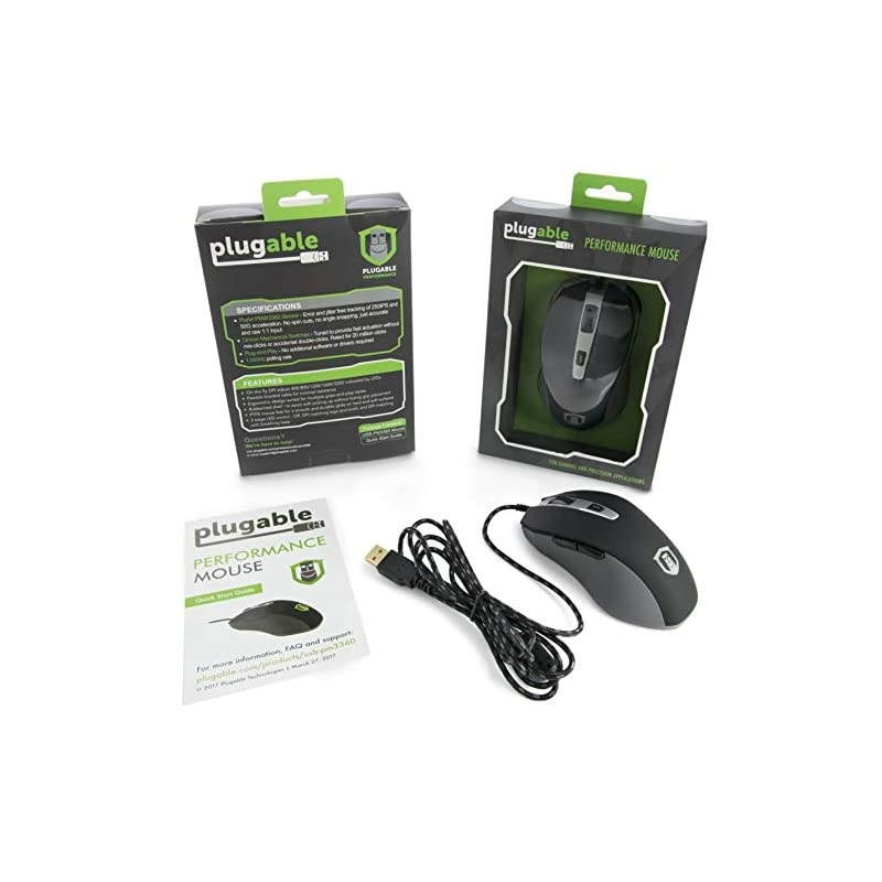 Performance Gaming Mouse - PMW 3360 Optical Sensor - D2F Series Mechanical Switches - PTFE Mouse feet