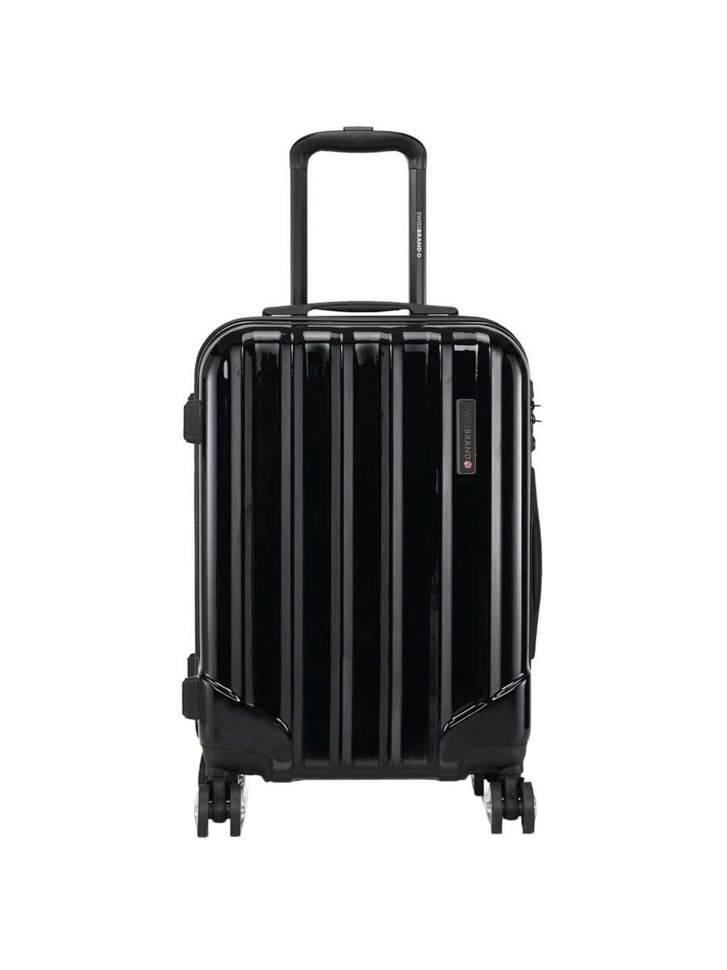 Swiss Brand Baden Black 4 Wheel Small Hard Cabin Trolley - 34 Inch