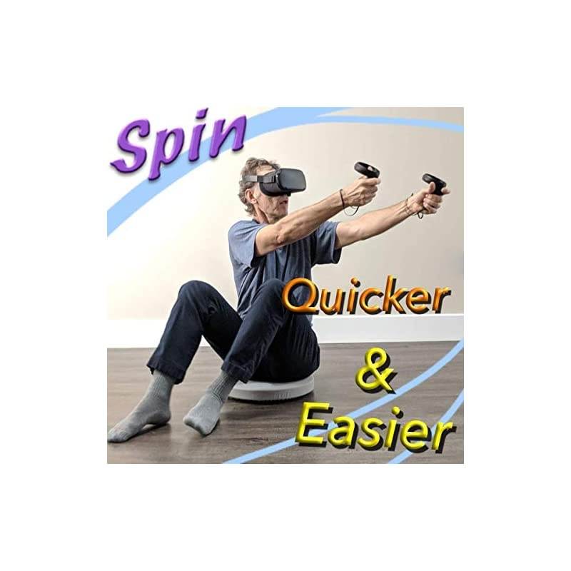 VR Swivel Seat - Lose Yourself in Virtual Reality - Safe, Comfortable, sit on The Floor and Spin 360 Degrees - Holds up to 250 pounds (16 inch, Gray)