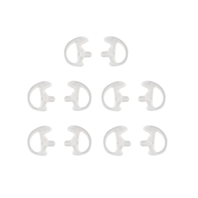 Two Way Radio Ear Mold Replacement Soft Silicone Ear Insert for Acoustic Coil Tube Earpiece (Transparent, 5 Pair Small)