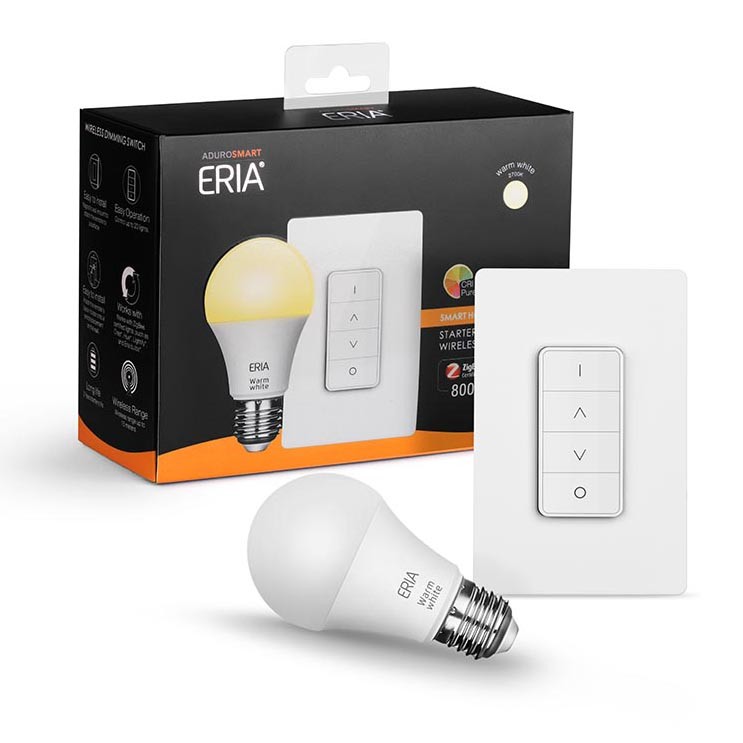 AduroSmart ERIA Soft White A19 60W Equivalent Smart Wireless Dimming Kit