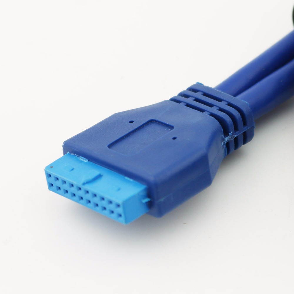 Tekit USB3.0 Dual Port USB 3.0 Female Screw Mount Panel Type to Motherboard 20Pin 20p Cable cord,USB 3.0 19-Pin to Dual Port A Female Cable for Front Panel