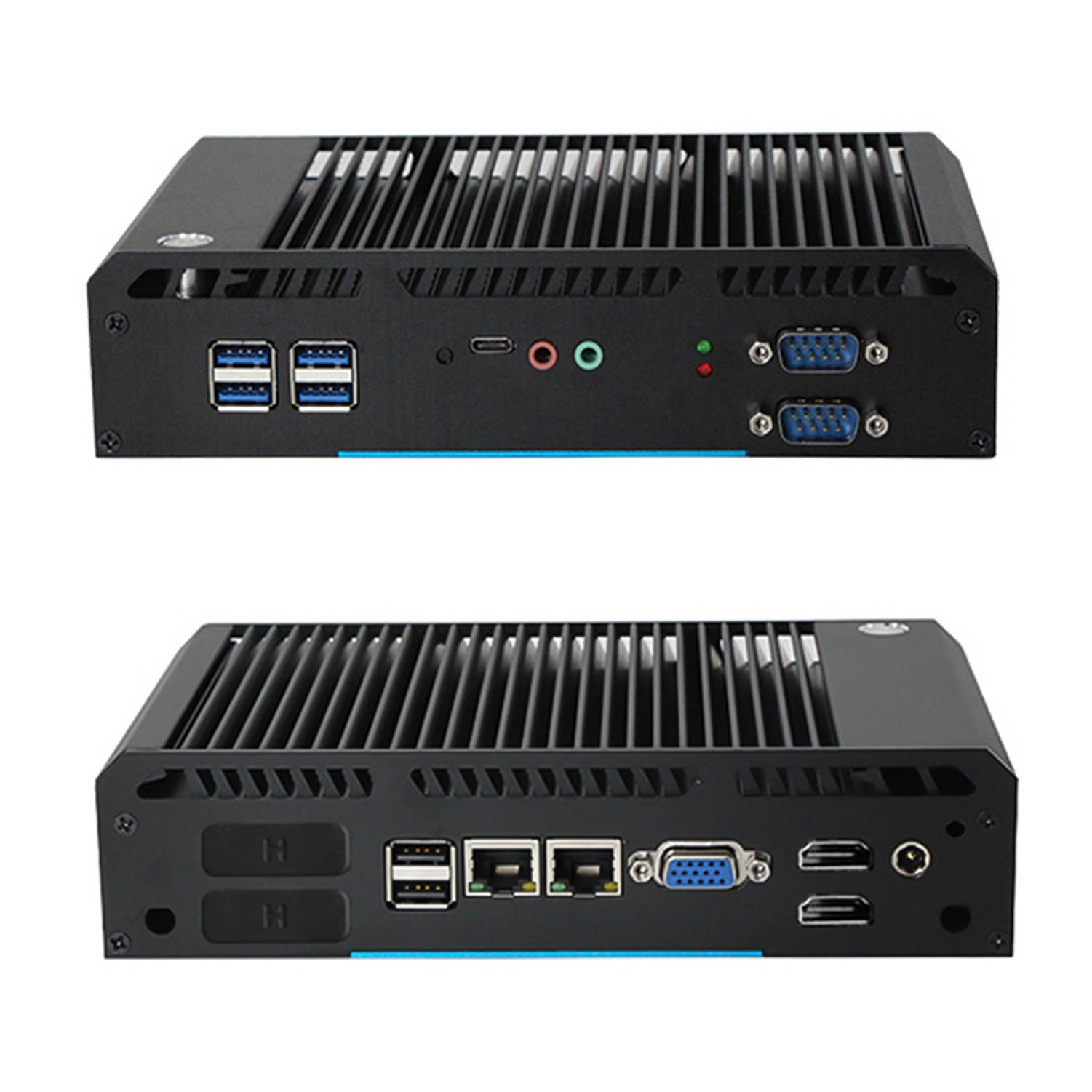 Fanless Industrial PC,IPC,Mini Computer,Intel Core I3 5005U,Windows 10 Pro/Linux Ubuntu,(Black),[VGA,HDMI,DP,2LAN,2USB2.0,4USB3.0,3RS232,RS485,WiFi],(16G RAM/512G SSD)