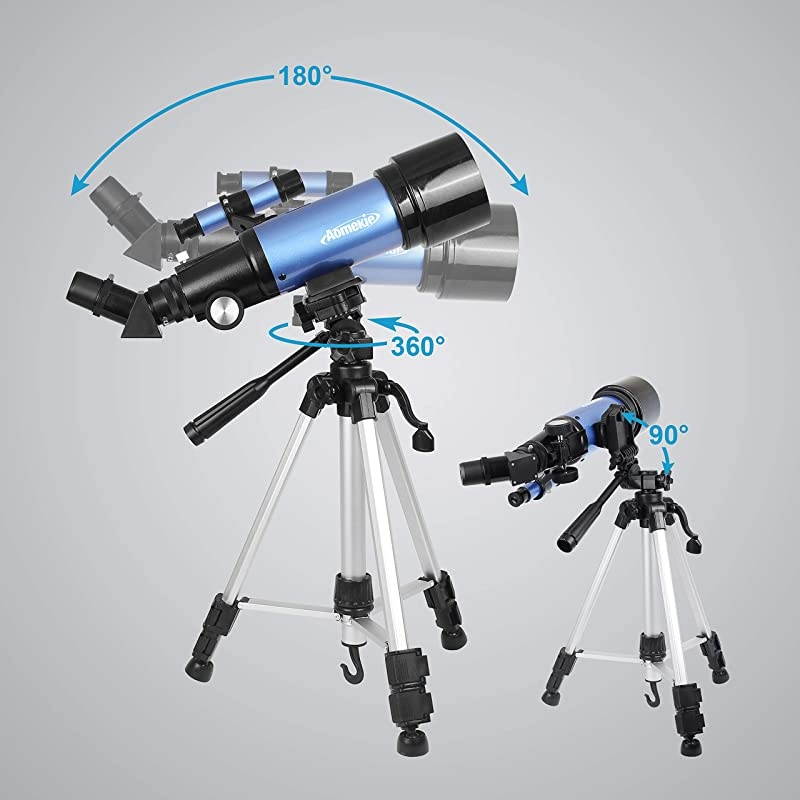 Telescope for Adults Kids Astronomy Beginners 70mm Refractor Telescopes with Adjustable Tripod 10X Phone Adapter 3X Barlow and Backpack