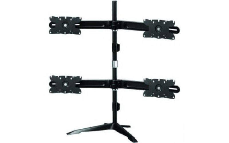 Amer Quad Monitor Stand Mount Max 32" - Up to 32" Screen Support - 105.82 lb Load Capacity - 38" Height x 42" Width x 12.9" Depth - Desktop