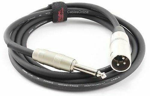 6ft. Kirlin XLR 3-Pin Male / 1/4" Mono Male Shielded OFC Microphone Cable