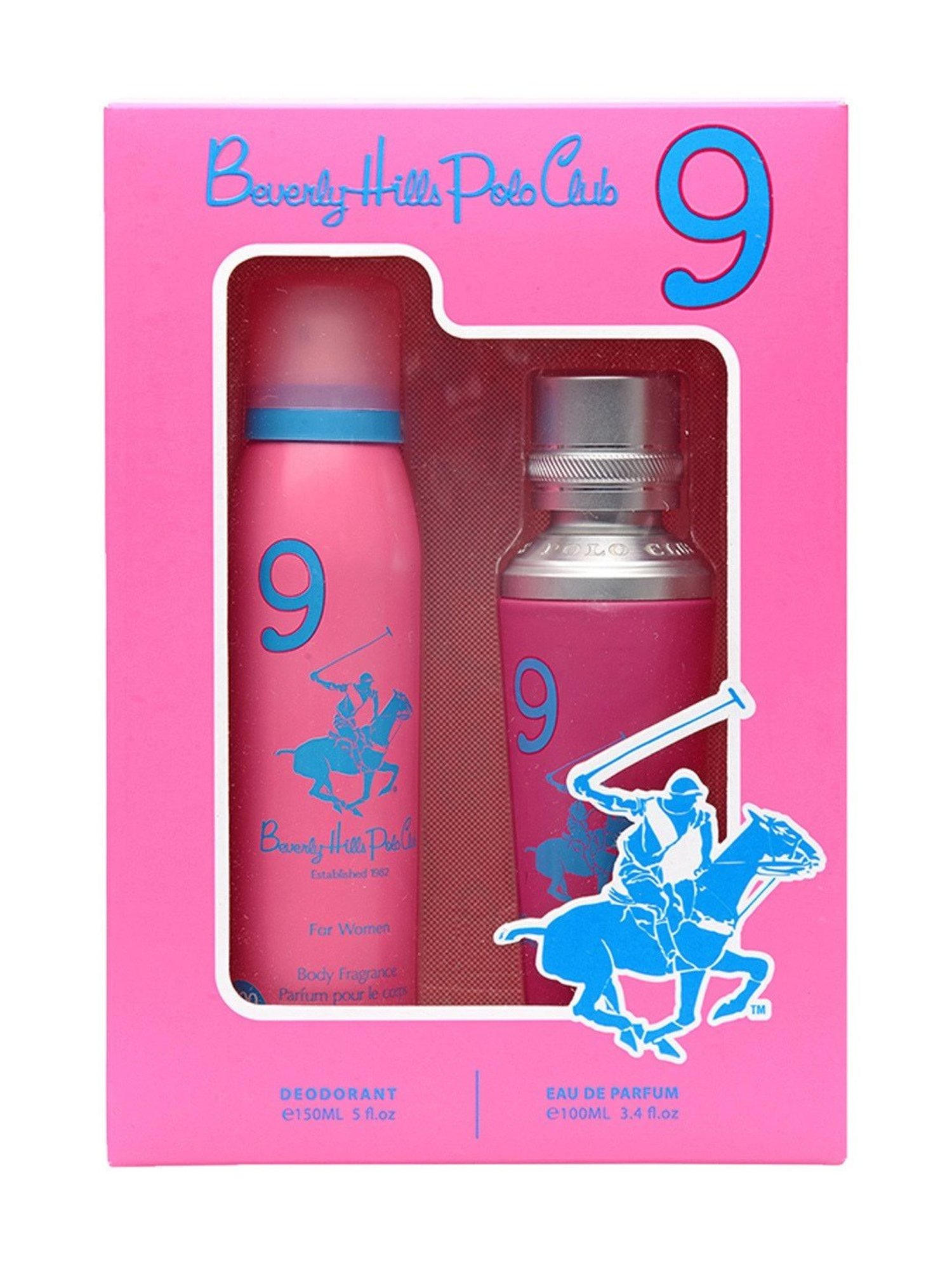 Beverly Hills Polo Club No.9 Gift Set for Women with Eau De Parfum & Deodorant Spray