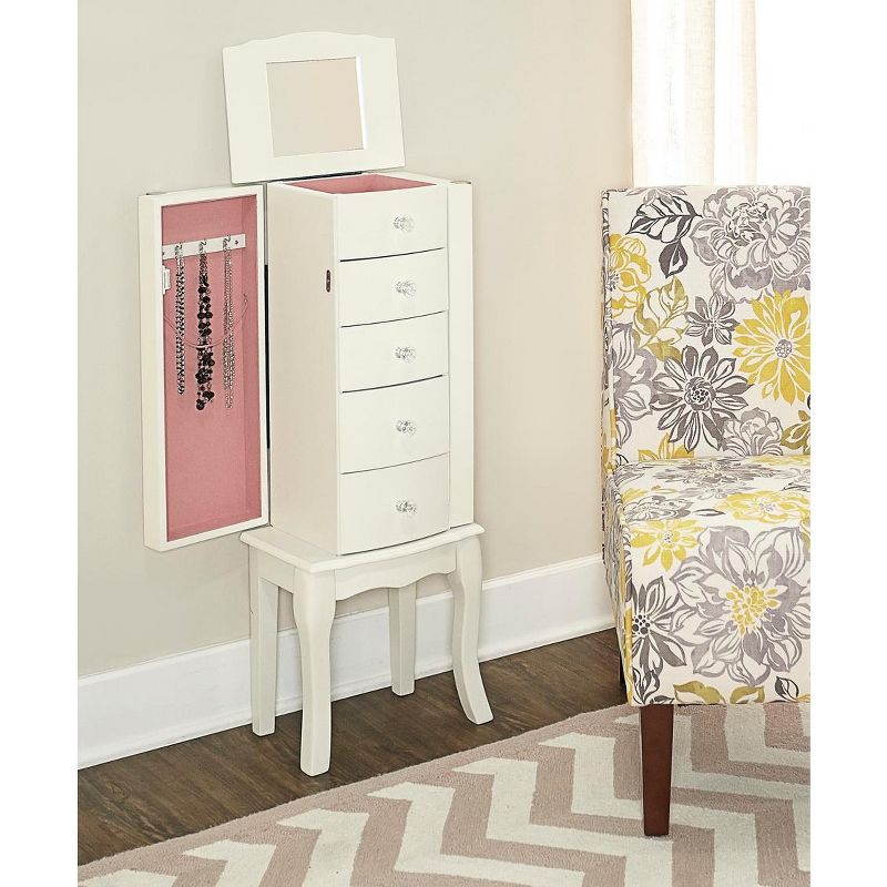 Powell White Jewelry Armoire