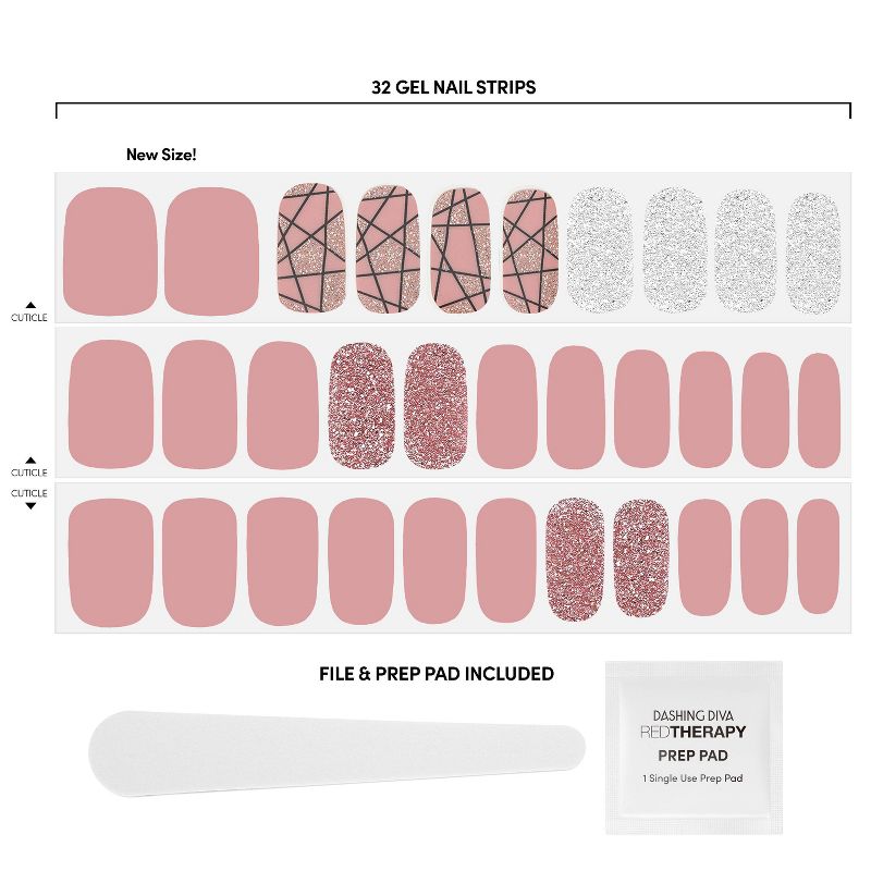 Dashing Diva Gloss Palette More Manis Nail Art Kit - Rose Sparkle - 2pc