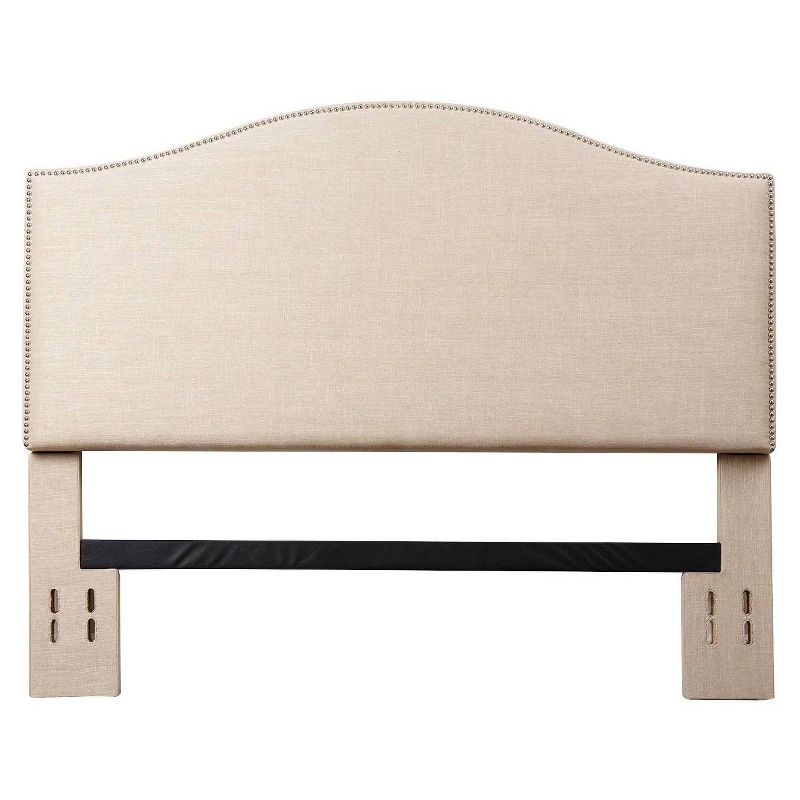 Sophia Nailhead-trim Linen Headboard - Wheat (King/California King) - Abbyson Living
