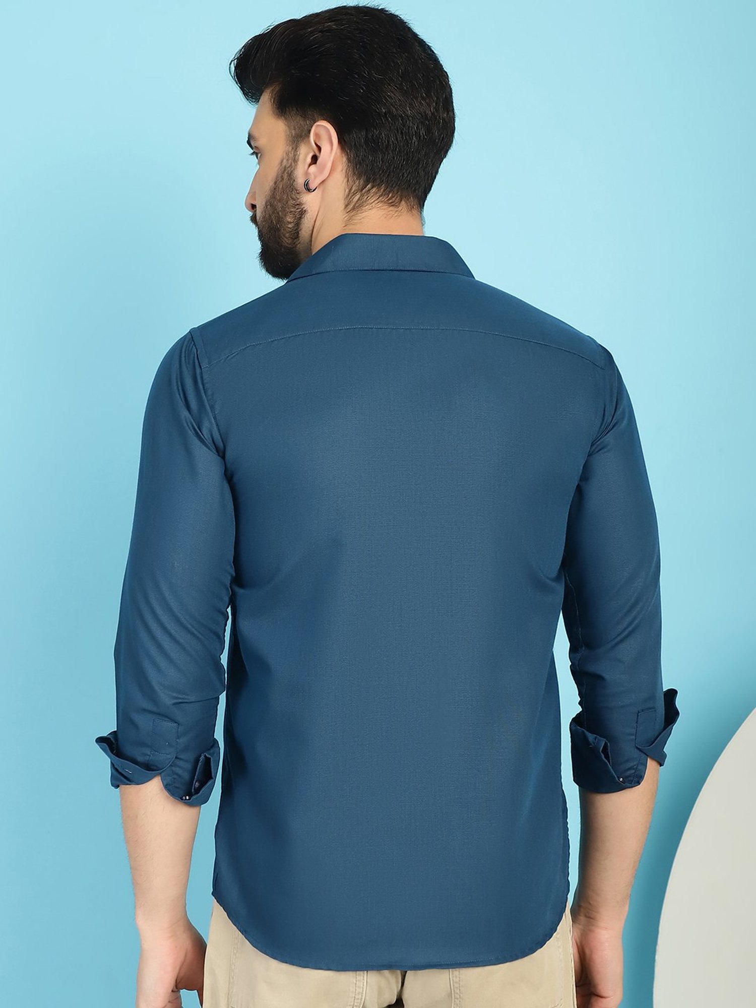 Indian Needle Teal Regular Fit Shirt