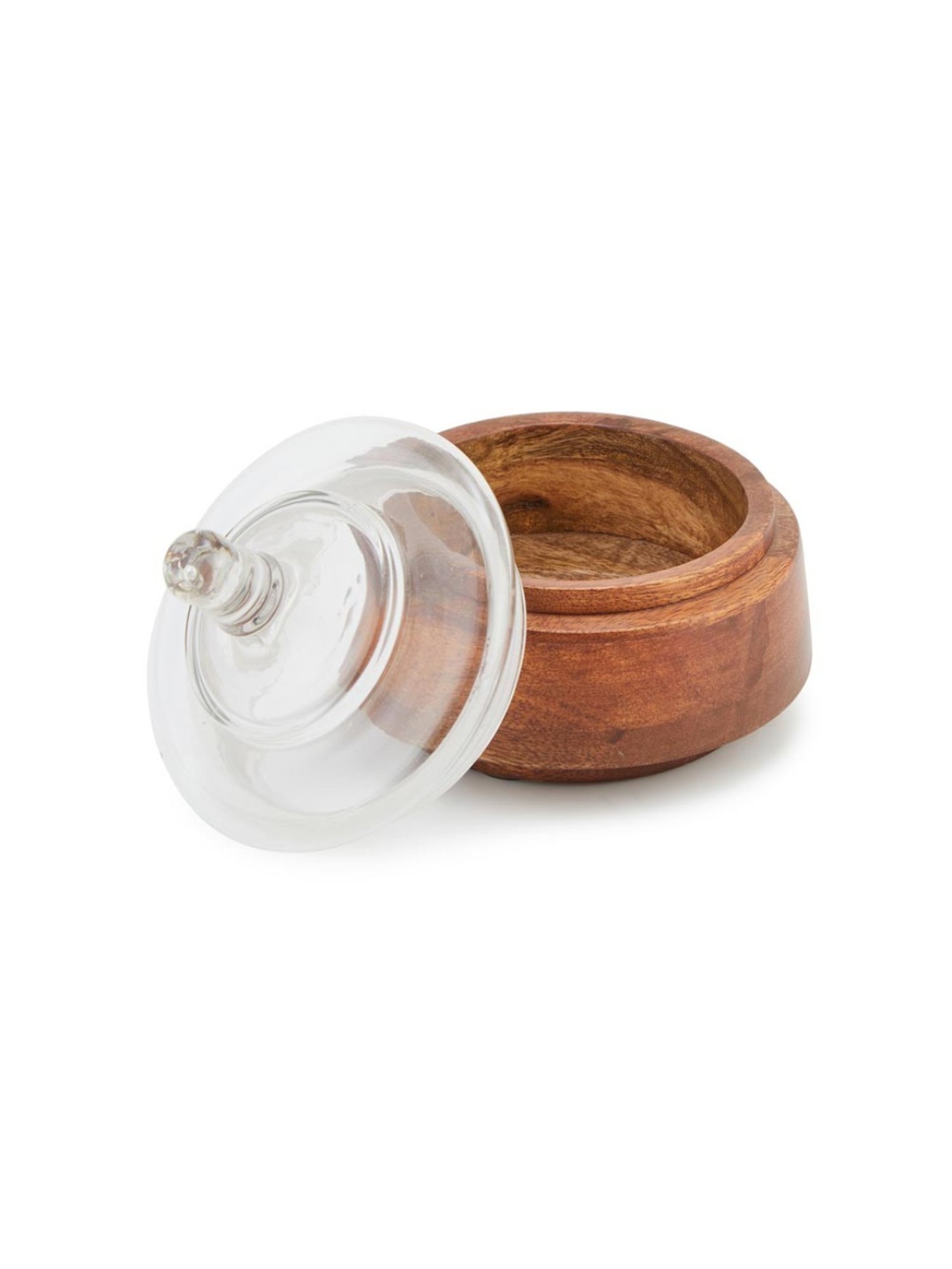 Fabindia Home Arali Solid Brown Wood Jar