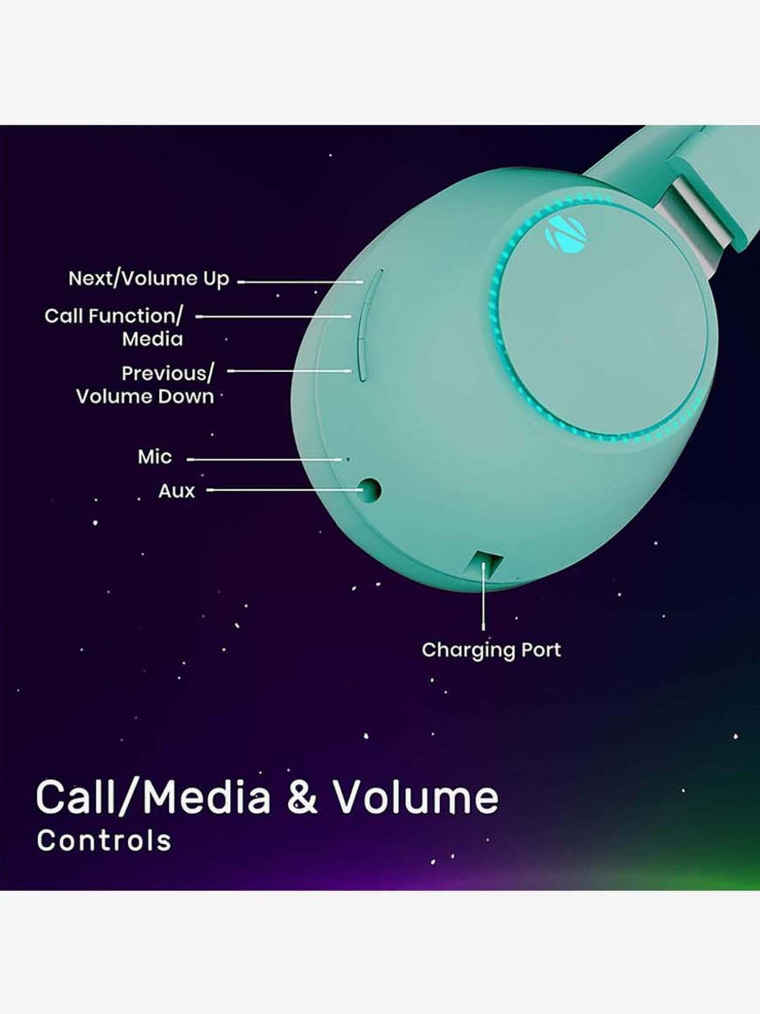 Zebronics Zeb-Duke Wireless Bluetooth Headphone with Microphone (Green)