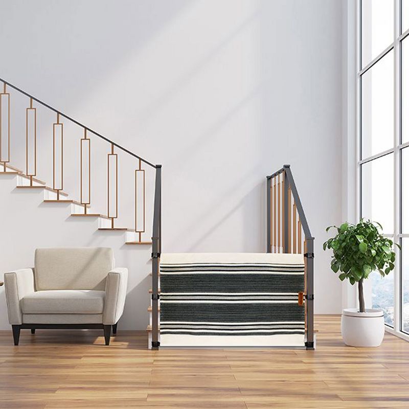 THE STAIR BARRIER 42 to 52 Inch Banister to Banister Portable Fabric Baby Kids Pet Safety Gate for Children, Dogs, and Cats, Crypton Charcoal