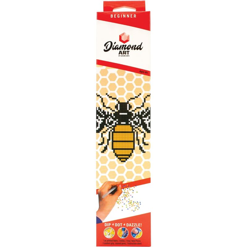 Leisure Arts Diamond Art Beginner Kit 8"X8"-Bee