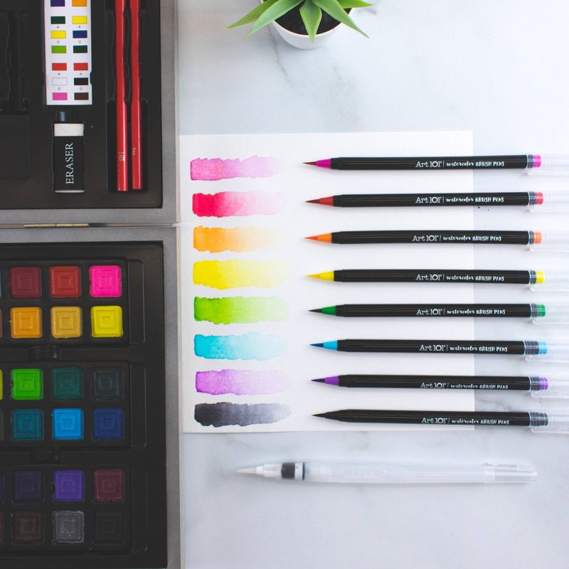 88pc Watercolor + Drawing Art Set in Wood Case - Art 101