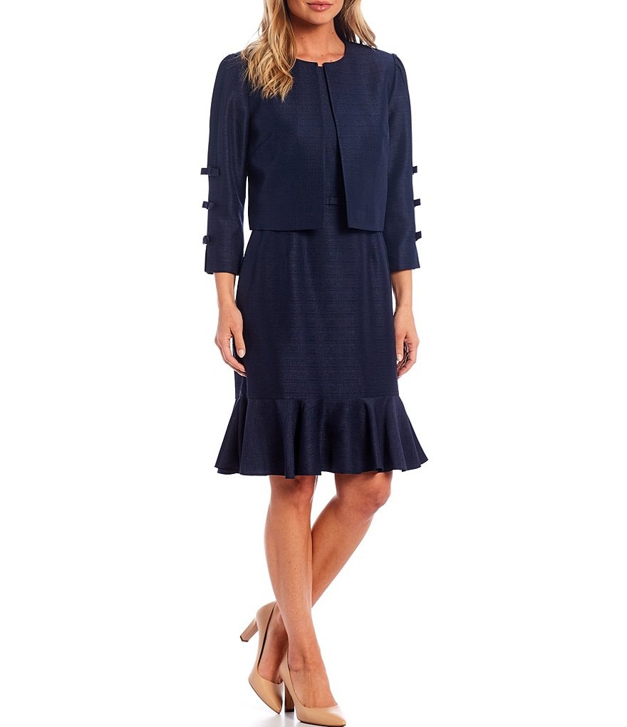 Preston & York Eve 3/4 Sleeve Crew Neck Bow Short Jacket