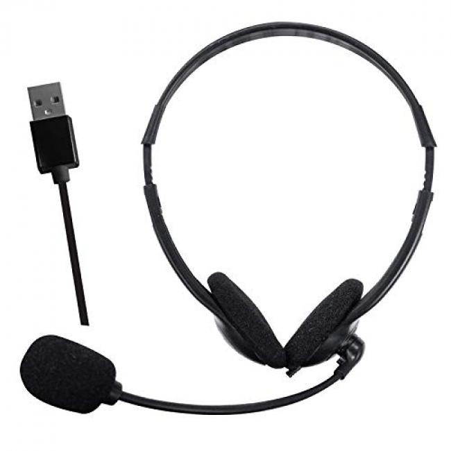 Maxell HP-BM6 USB Headset with Boom Mic and Volume Control