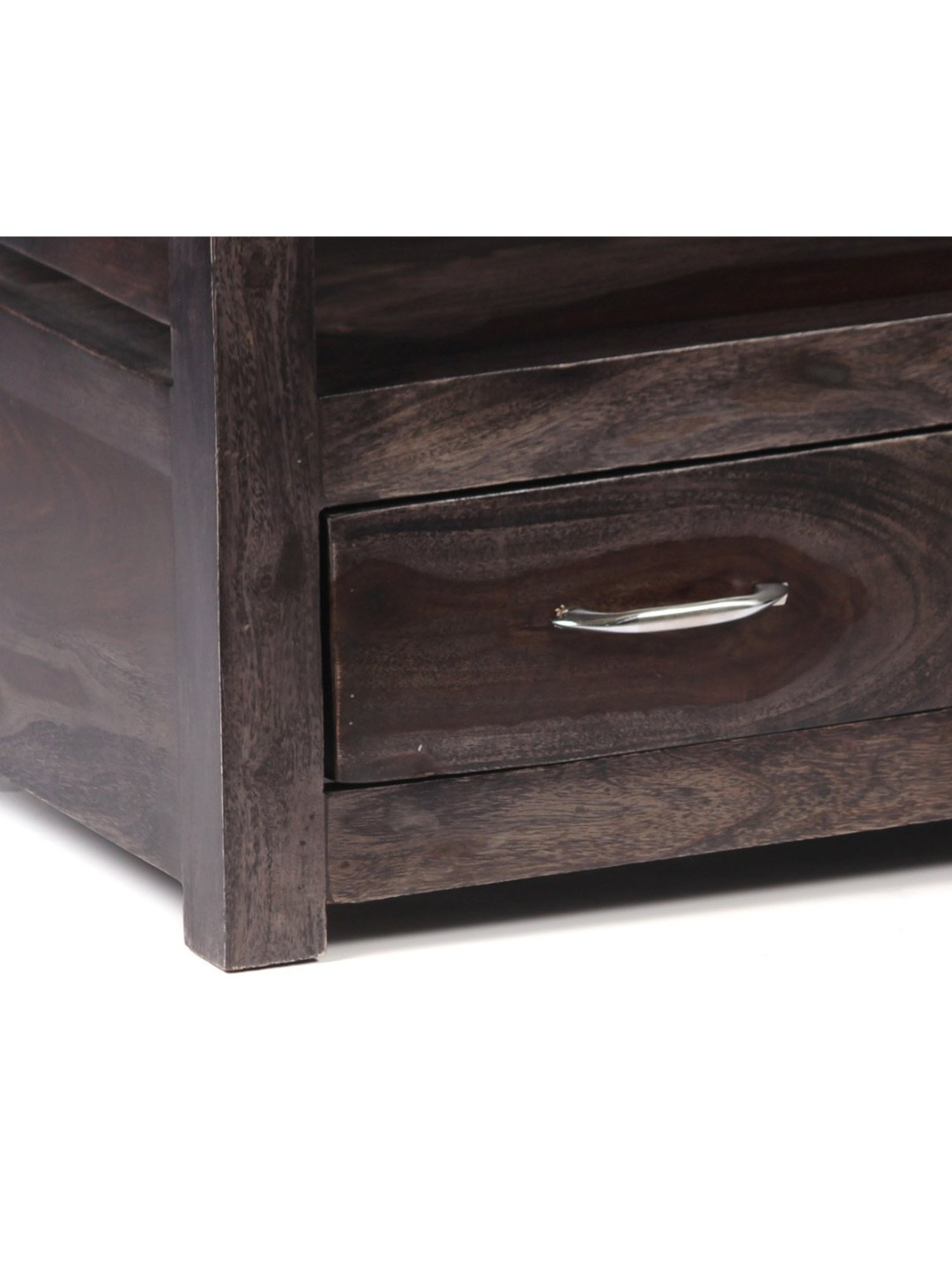 Ikiriya Allen Solid Dark Brown Wood Console Table Mahogany Finish