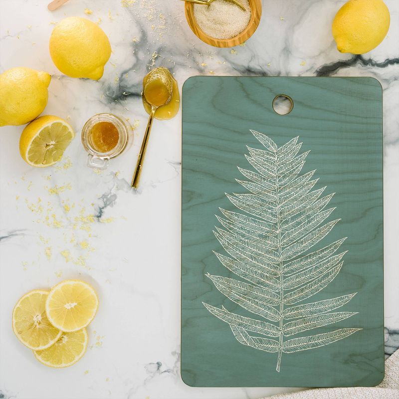 17" Wood June Journal Minimalist Botanical Cutting Board - society6