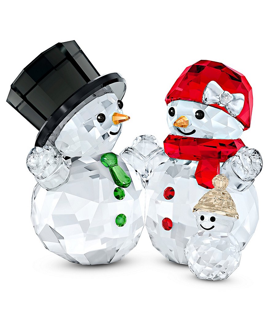 Swarovski Crystal Snowman Family Figurine