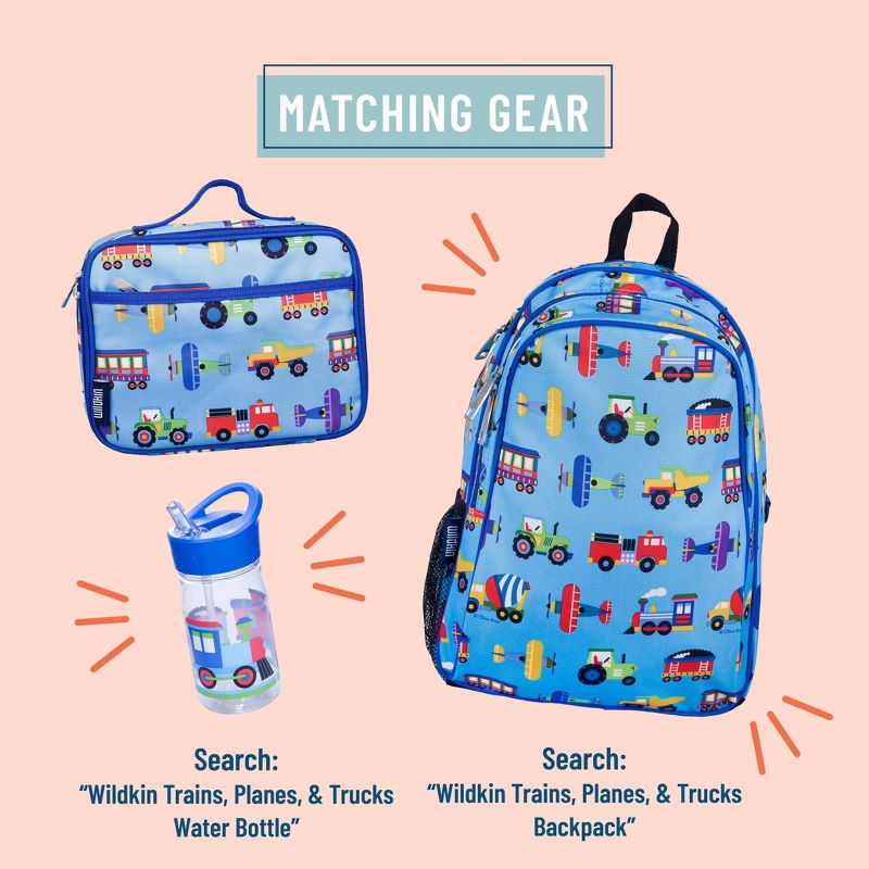 Wildkin Olive Kids' Trains Planes & Trucks Lunch Box