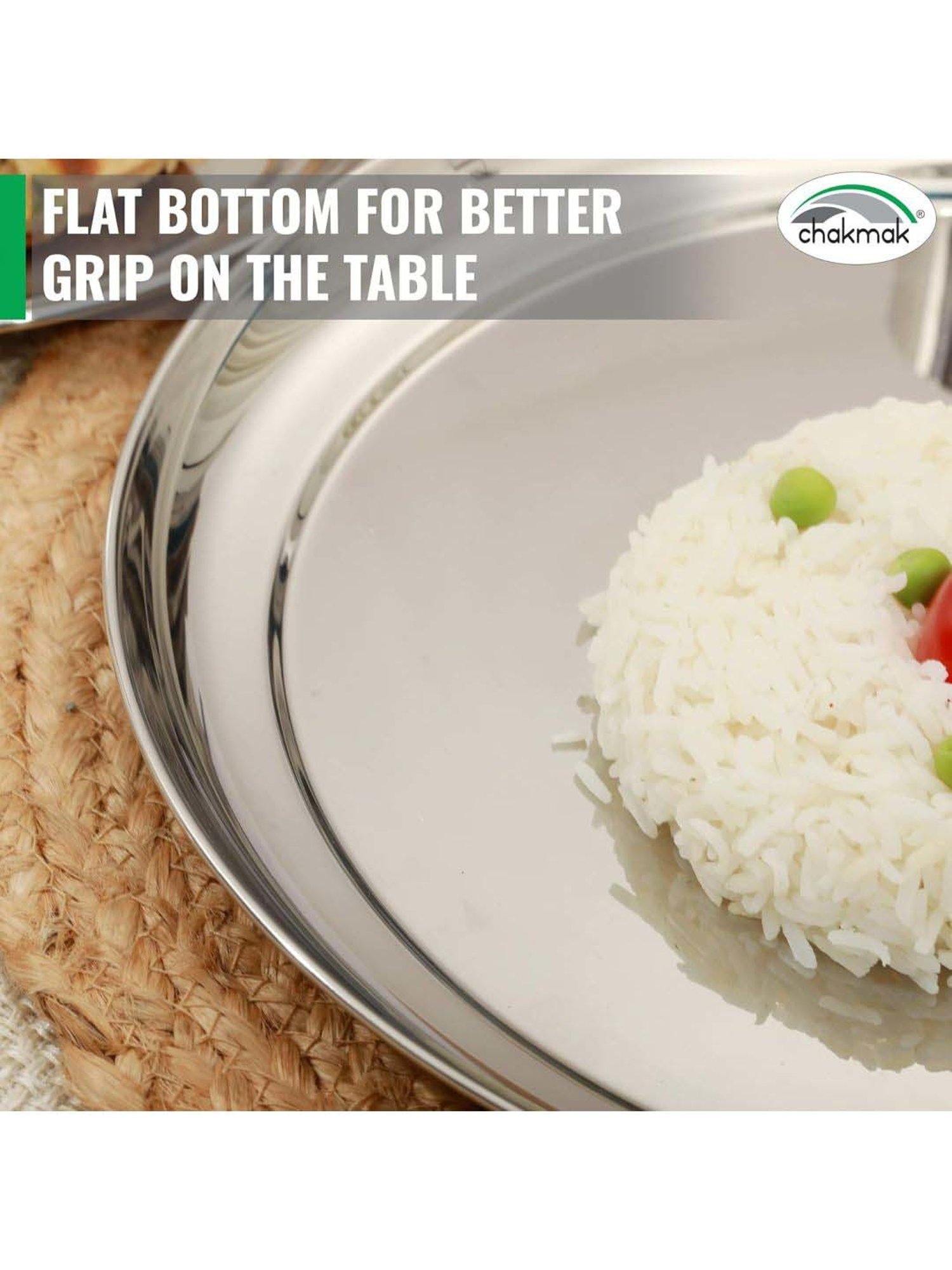 Chakmak Silver Stainless Steel 36 Pcs Dinner Set