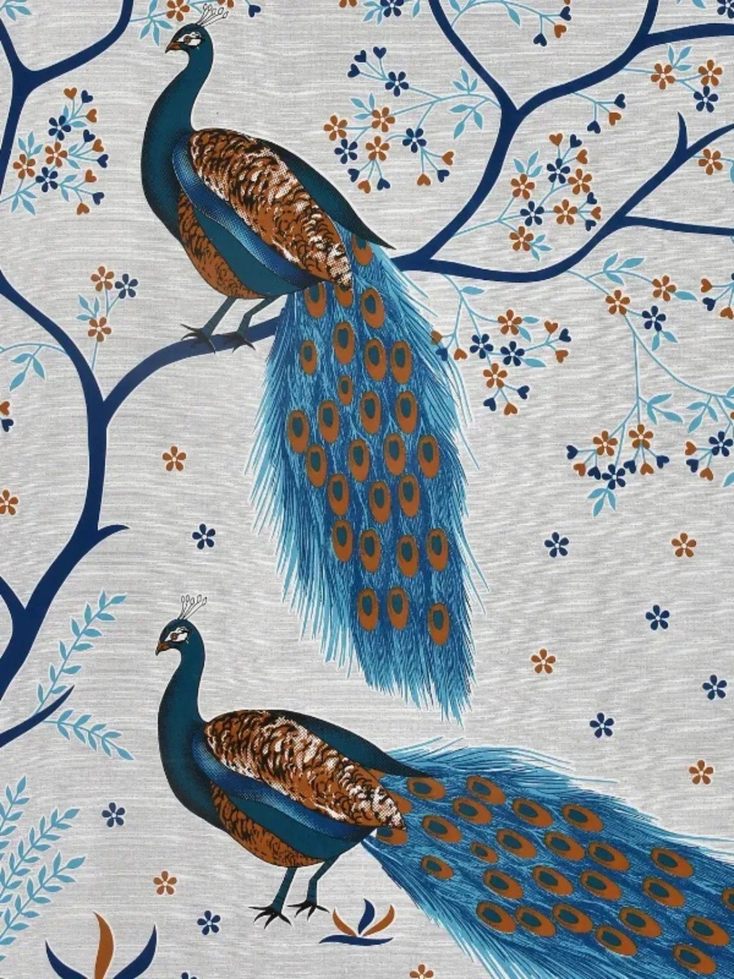 Living Roots Abstract Blue 240 TC Cotton Bedsheet with 2 Pillow Covers