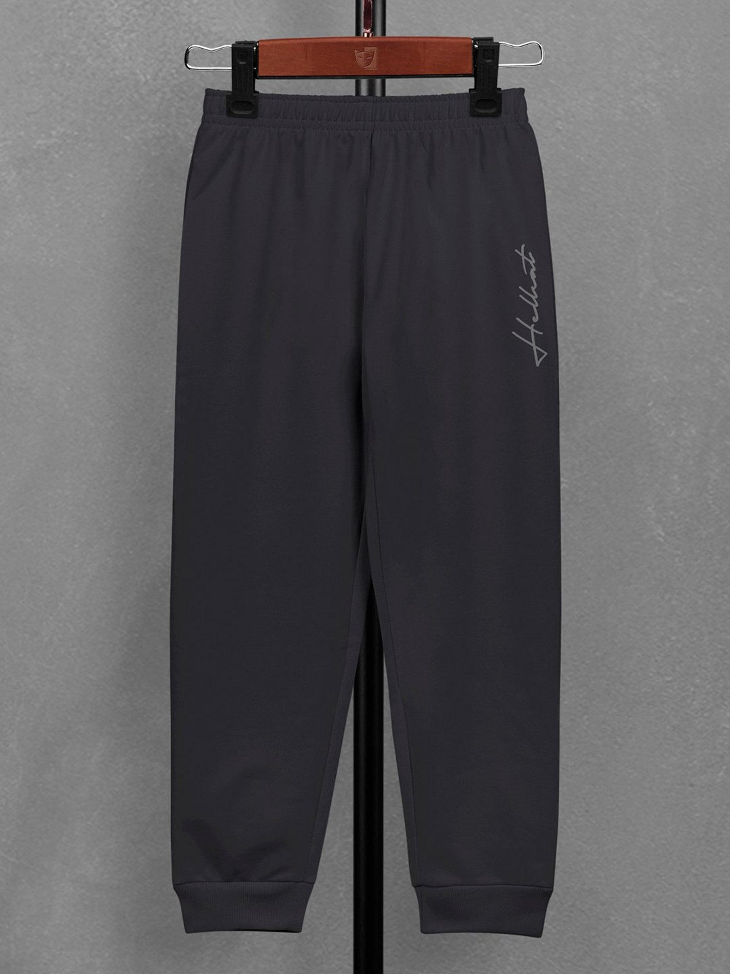 HELLCAT Kids Orange & Black Printed Full Sleeves Hoodie T-Shirt with Trackpants