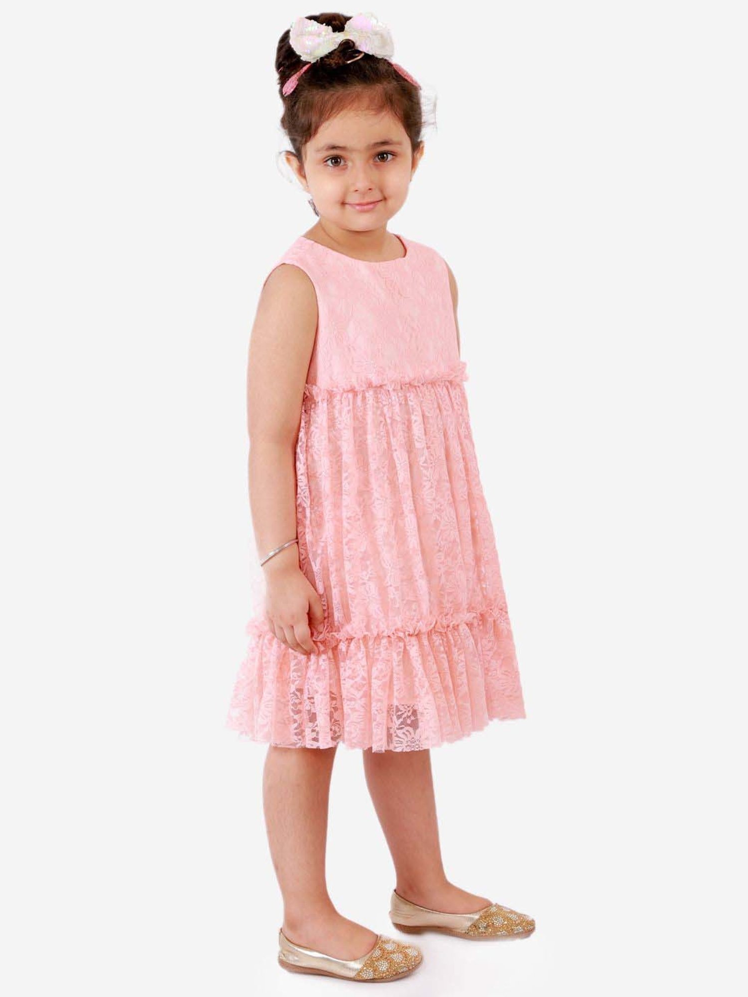 KidsDew Peach Regular Fit Dress