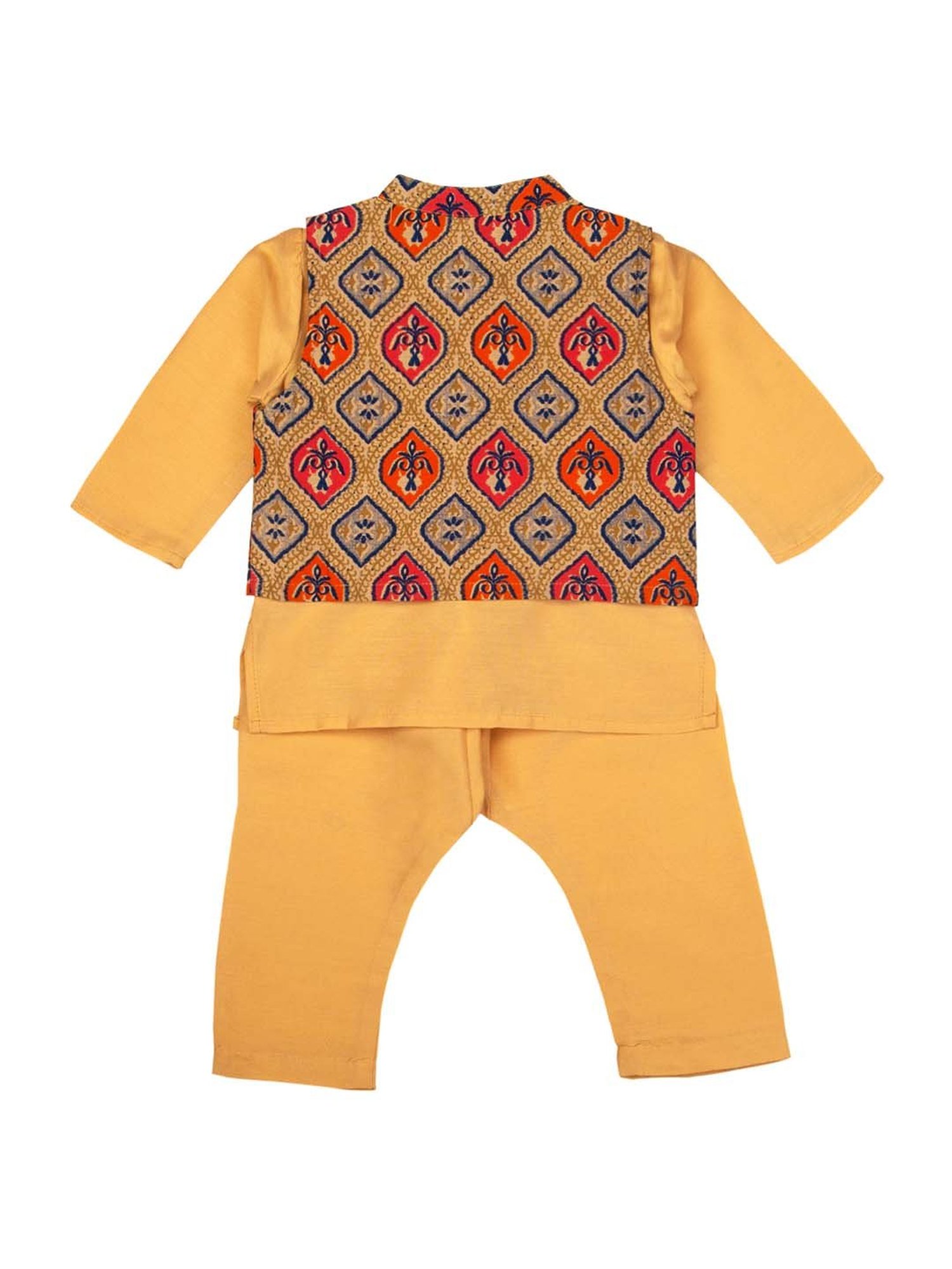 Mee Mee Kids Beige Printed Kurta Set