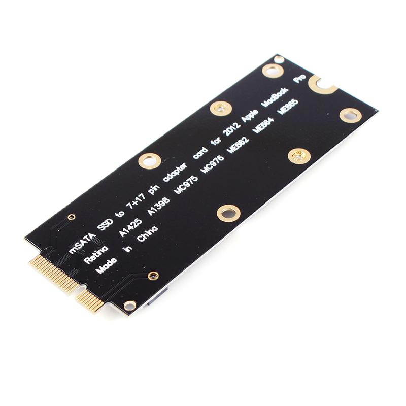 Mini MSATA Adapter SSD to 2012 Macbook Pro Retina A1398 MC975 MC976 18+8