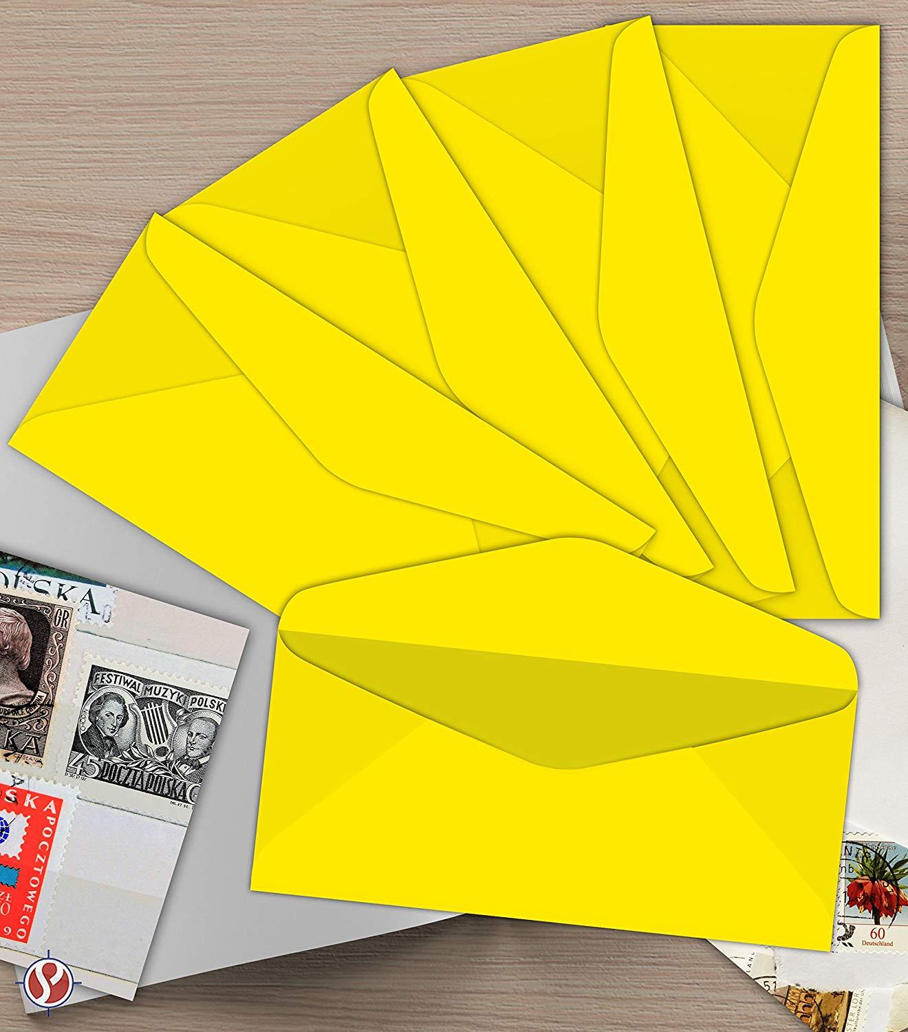 #10 Business Envelopes | 24lb (4 3/4 X 11 inches) | 50 Envelopes Per Pack | Bright Yellow