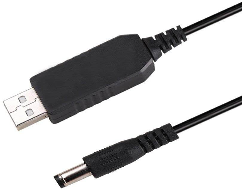 DC 5V to DC 12V USB Voltage Step Up Converter Cable Power Supply Adapter Cable with DC Jack 5.5 x 2.5mm or 5.5 x 2.1mm USB 5V to DC 12V Cable - 5ft [NOT Suitable for High Current Equipment]