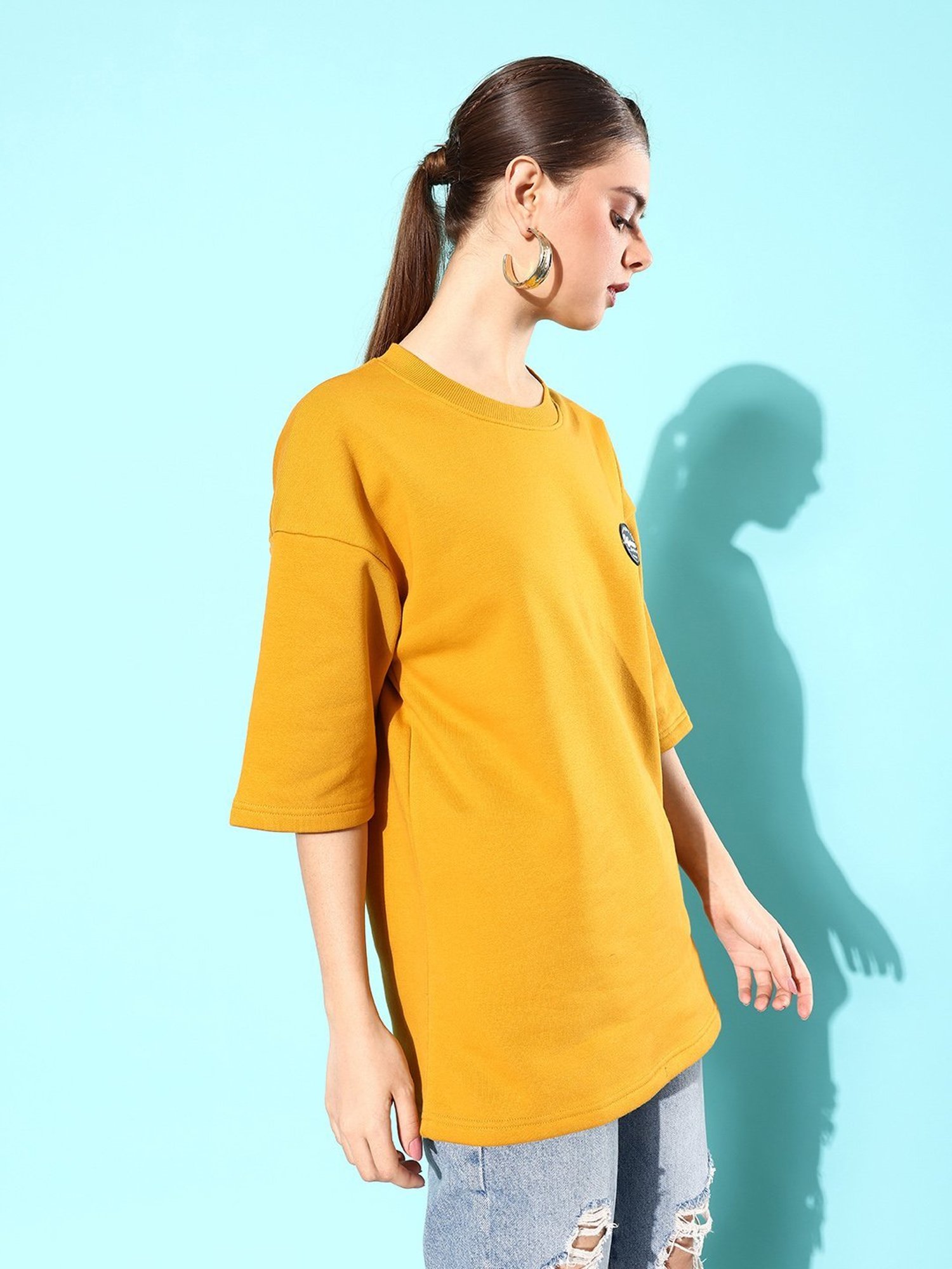 Difference of Opinion Mustard Fleece Oversized Sweatshirt