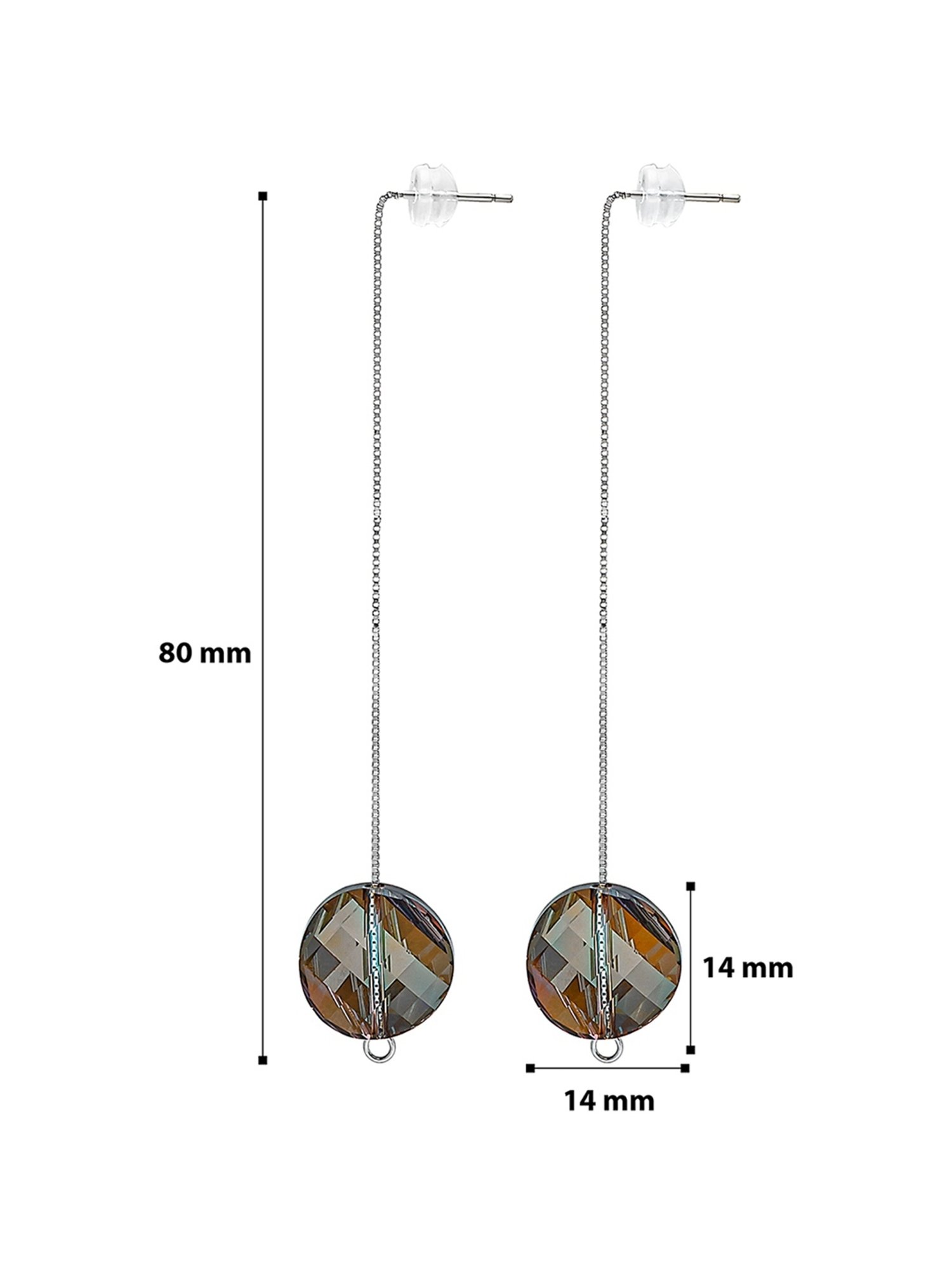 Silberry 92.5 Sterling Silver Black Sky Swarovski Earrings for Women