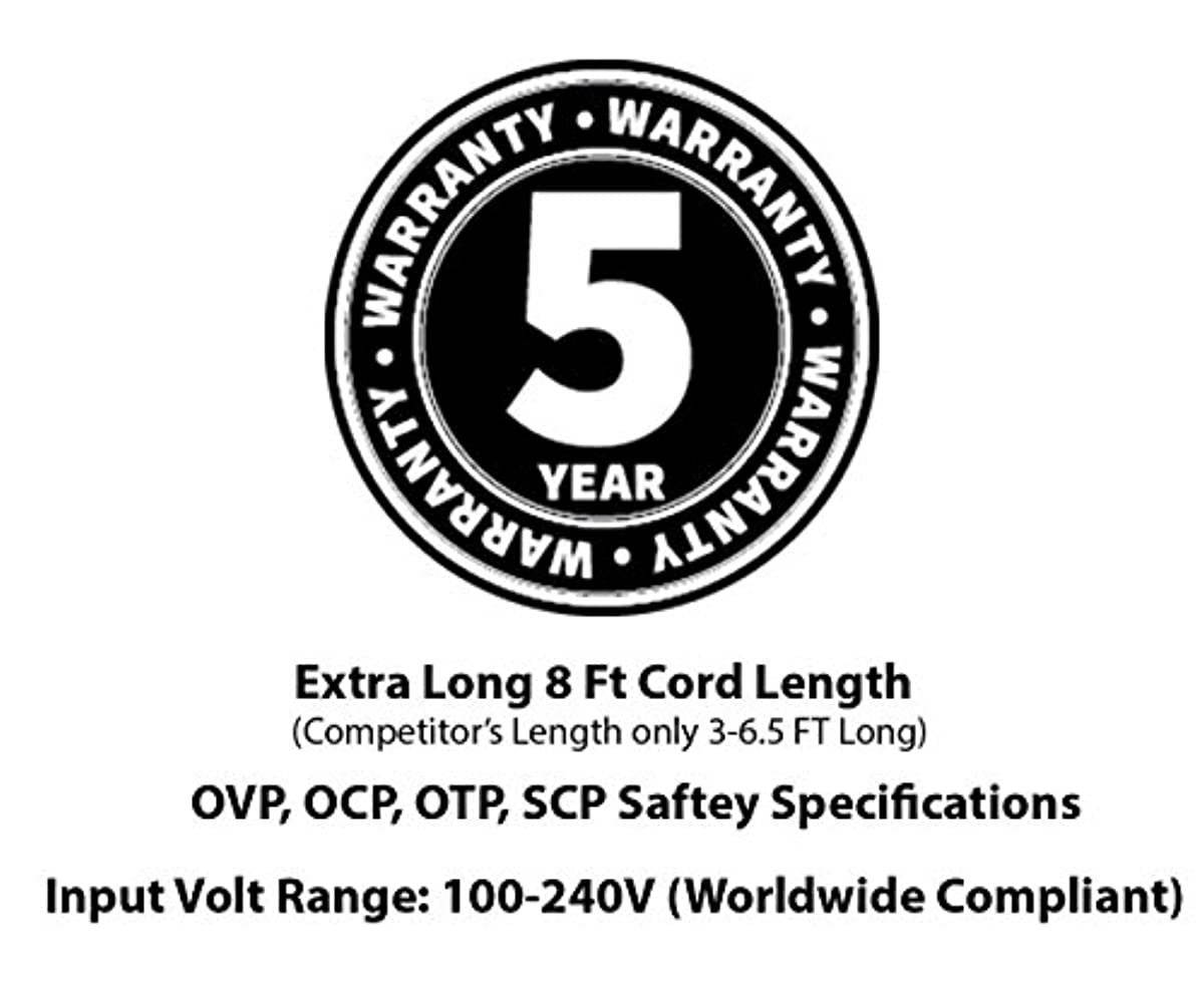 Omnihil 8 Feet AC/DC Power Adapter Compatible with Compatible HealthOMeter Digital Scale Series 500kl Digital Medical Beam Weight Switching Cable PS Wall Home Charger Mains PSU